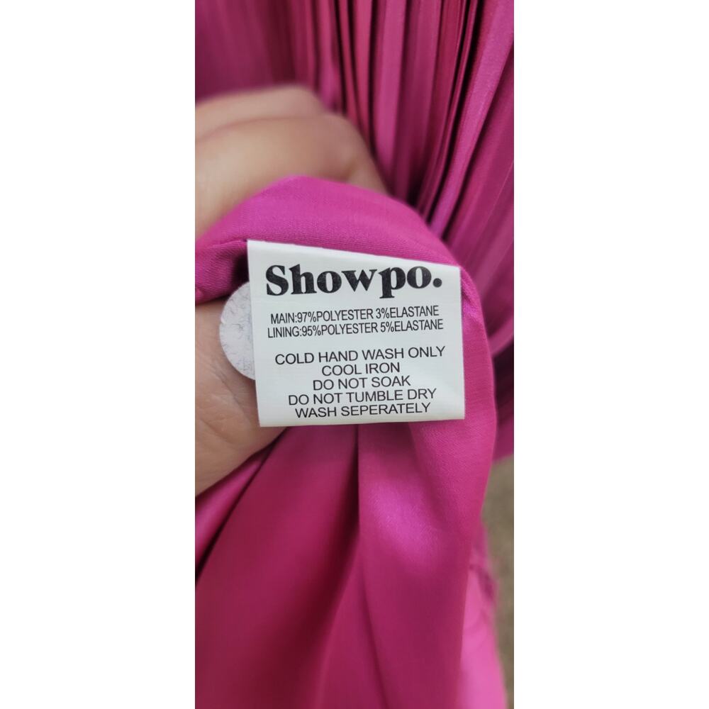 Show Po Dress Womens 14 One Shoulder Vibrant Bold Sexy Dress Long Whimsical NWT - Picture 13 of 13